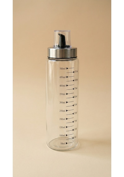 Leelahome Metal Kapaklı Ölçülü Yağdanlık 550 Ml Şeffaf