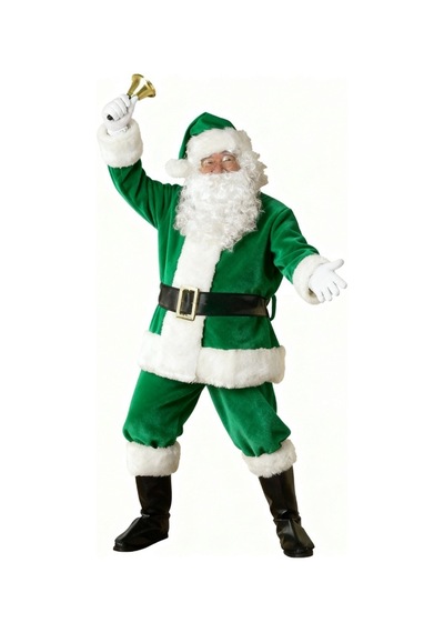 Yeşil Noel Baba Kostümü Yetişkin