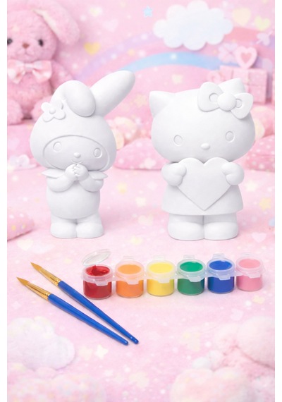 Hello Kitty & My Melody Akrilik Boyama Seti Çocuklar İçin Figür Boyama Oyuncağı