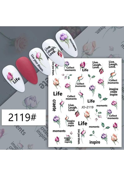 Adanil Gül Ve Yazılı Sticker J0-2119