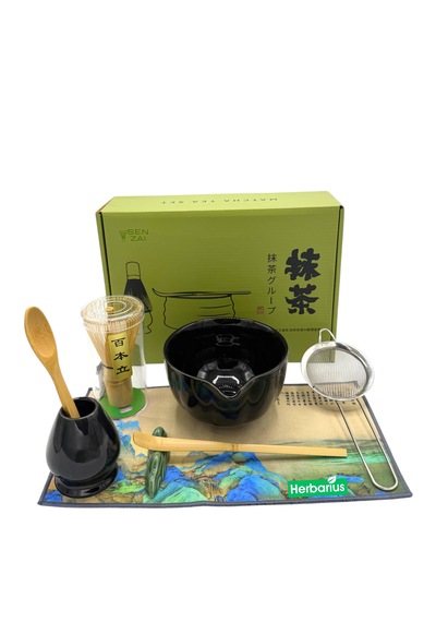 6 Parça Siyah Renk Matcha Çayı Hazırlama Seti - Geleneksel Japon Matcha Seti