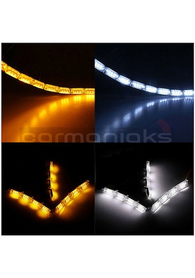 Far İçi Far Üstü Su Geçirmez Kayar Led Sinyalli 16 Led Yapışkanlı