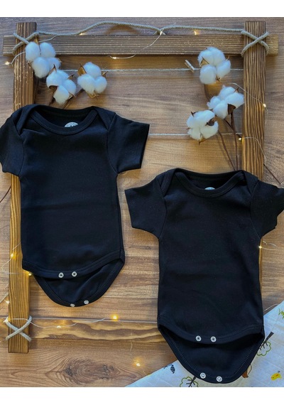 Harmandar Betulbebek 2 Li Siyah Renk Bebek Body Atlet Zıbın Seti Siyah