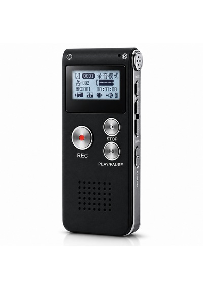 8 Gb Dijital Ses Kayıt Cihazı Vor Sesle Aktive Kayıt Mp3 Çalar Harici Mikrofon