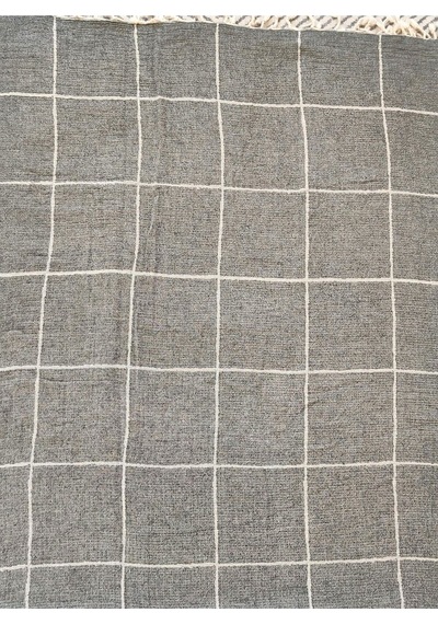 Çizgili Çift Kişilik Organik Müslin Pike 185x220cm Oeko-tex Standard 100 Sertifikalı Antrasit