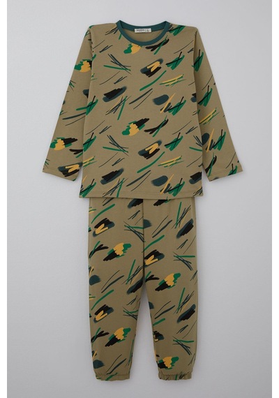 Breeze Erkek Çocuk Pijama Takımı Uykucu Fırça 4-8 Yaş, Haki Yeşil Haki Yeşil