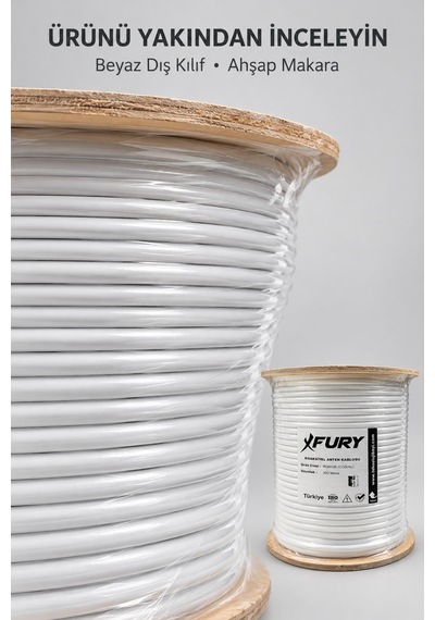 Fury 64 Tel Rg6-u6 Koaksiyel Tv Ve Uydu Anten Kablosu 300 Metre