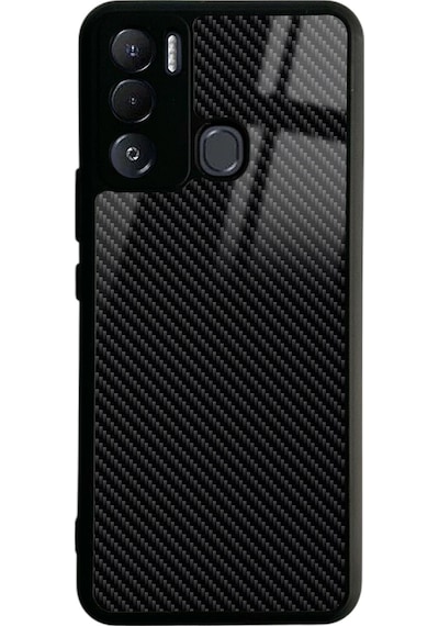 Tecno Pova Neo Carbon Tasarımlı Glossy Telefon Kılıfı Siyah