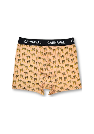 Carnaval Socks Carnaval Kaplan Desenli Premium Pamuklu Erkek Boxer - Somon Renkli Çoklu
