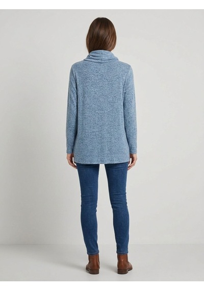 Neden Tekstil Kadın Mavi Yaka Detaylı Uzun Kollu Sweatshirt