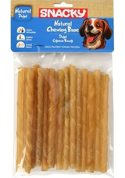 Snacky Burgu Çubuk Köpek Çiğneme Kemiğ Natural 15'li 105 G