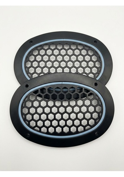 Oval Buz Mavisi Ledli Hoparlör Kapağı