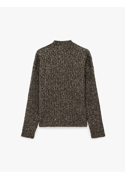 Koton Dik Yaka Uzun Kollu Düğmeli Triko Hırka Kahverengi 7wkg90116ht Kahve