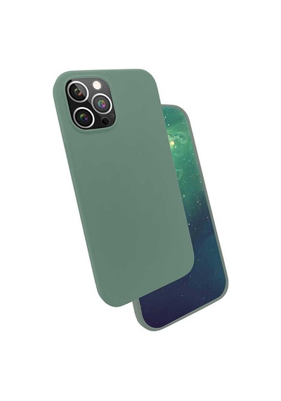 Apple Uyumlu iPhone 12 Pro Max Uyumlu Zore Silk Silikon-koyu Yeşil Koyu Yeşil -