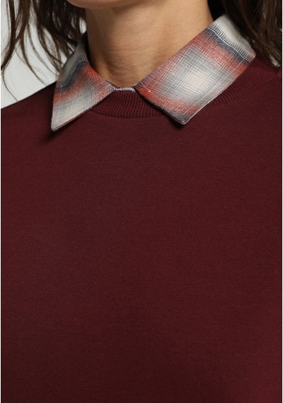 Colin's Colins Relaxed Fit Yuvarlak Yaka Baskılı Kadın Bordo Sweatshirt Cl1080989 Q1.v2 Bur Çok Renkli