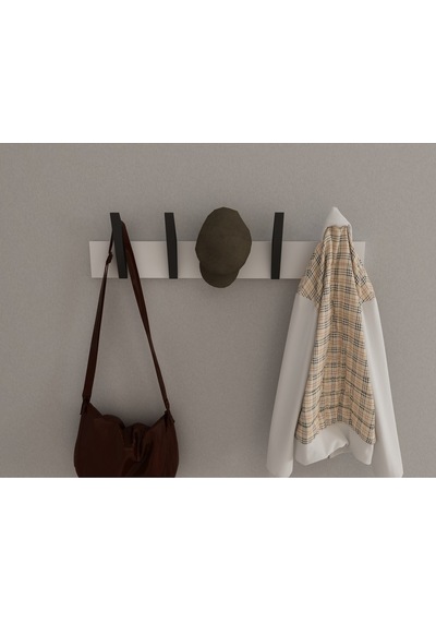 Hepsi3boyutlu Modern Duvar & Kapı Kanca Askılık - 5 Adet Siyah Kanca Askılık - Model No : 4 Siyah