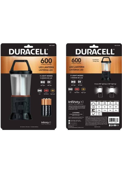 Duracell 600 Lümen Ledli 360 Ve 180 Aydınlatmalı El Feneri + 3 Siyah