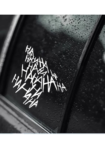 Ha Ha Ha Sticker - Joker Batman Gotham City Sticker - Araba Oto Motosiklet Karavan Sticker - 00042 15x14 Cm