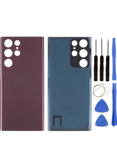 Samsung S22 Ultra Sm-s908 Uyumlu Arka Pil Kapağı Bordo + Tamir Seti Çok Renkli