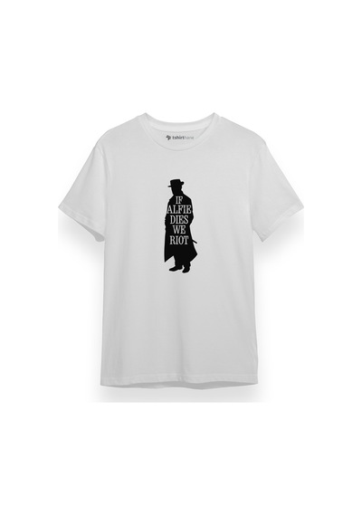 Peaky Blinders Alfie Dies Halloween Beyaz Kısa Kol Erkek Tshirt 001