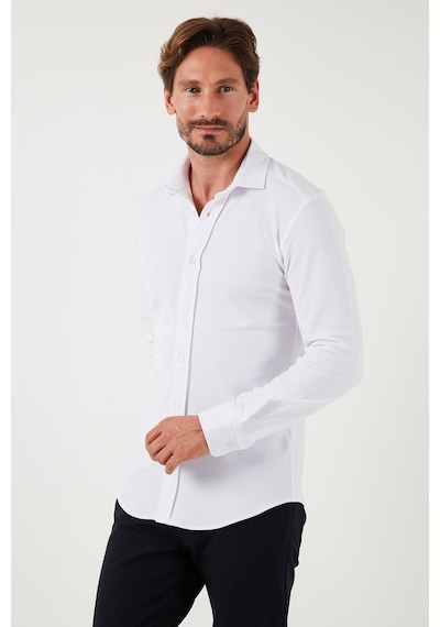 Buratti % 100 Pamuk Regular Fit Erkek Gömlek Cf25W113650 Beyaz