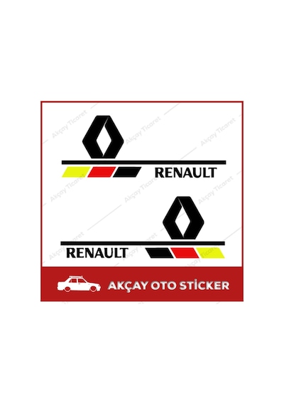 Renault Yan Ayna Sticker (Takım Set) Renault Sticker Oto Sticker