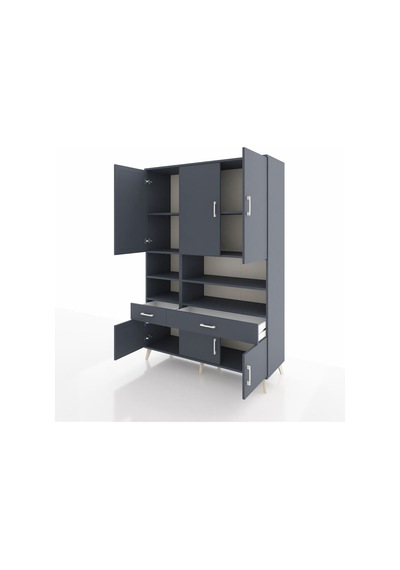 Hyperion Dolap 8 Raflı 2 Çekmeceli 6 Kapaklı 132x44x195 Antrasit-antrasit/antrasit Antrasıt/antrasıt Hyperion Dolap 8 Raflı 2 Çekmeceli 6 Kapaklı 132x44x195 Antrasit-antrasit/antrasit Antrasıt/antrasıt