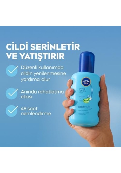 Sun Ferahlatıcı Güneş Sonrası Vücut Spreyi 200ml, Nemlendirici, Aloe, Hyaluron