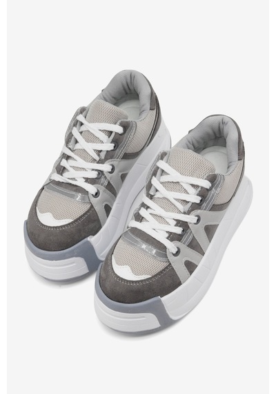 Tonny Black Yüksek Taban Rahat Bağcıklı Sneaker Kadın Gri Sneaker Tbklc020