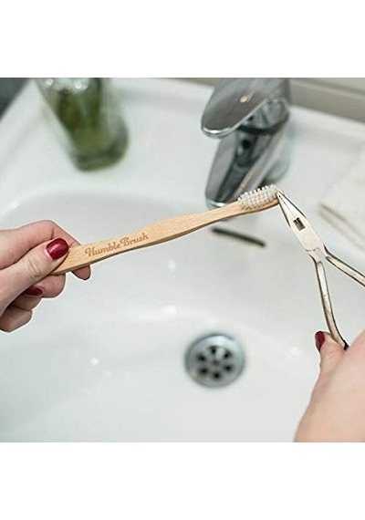 The Humble Co. Bambu Dil Fırçası Mavi 1 Paket 1000'li Set