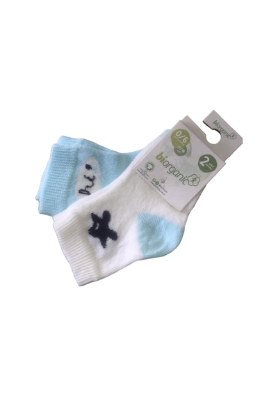 Bibaby Organik Çorap Soket 2li Hi Ekru - Mint-10354 Mint