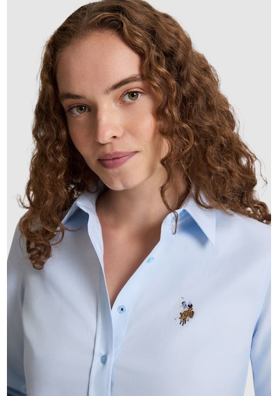 U.S. Polo Assn. Kadın Açık Mavi Uzun Kollu Basic Gömlek 50320186 Vr003 Acık Mavı
