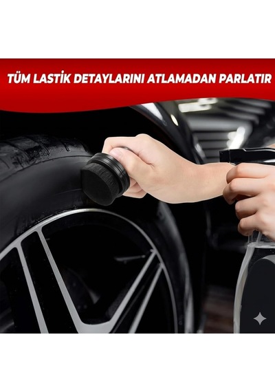 Sogud Araba Lastik Parlatıcı Aplikatör Fırçası Ergonomik Tutma Saplı, Lastik Parlatma Süngeri, Araç Lastik