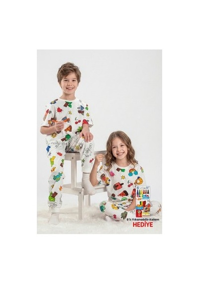 5-6 Yaş İçin Boyanabilir Pijama, Keçeli Kalem İle Eğlenceli