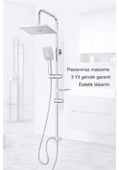 Krom Robot Yağmurlama Duş Seti Mix Krom Banyo Lavabo Bataryası Banyo Yenileme Seti Krom