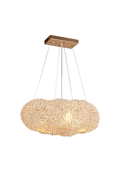 Pansy 50 Lik Bulut Gold Kaplamalı Modern Tasarım Salon Kristal Sarkıt Avize