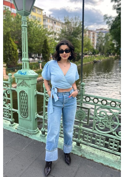 Gigi Wardrobe Luna Mavi Bluz Mavi Mavi