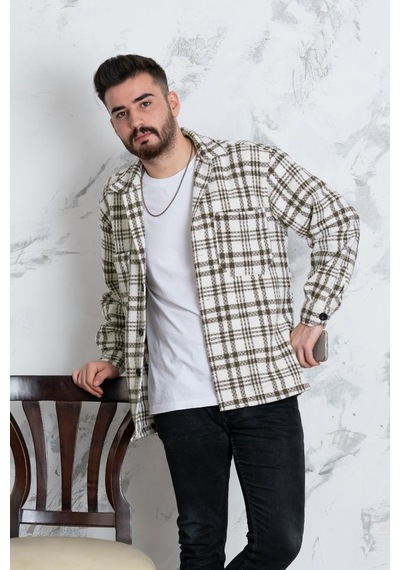 Oversize Ekoseli Erkek Gömlek