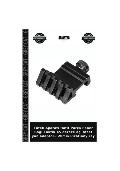 Aparatı Hafif Parça Fener Bağı Taktik 45 Derece Açı Ofset Yan Adaptörü 20mm Picatinny Ray