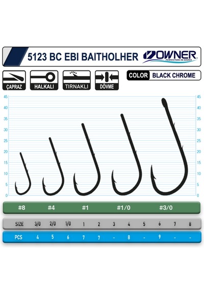 Owner 5123 Ebi Baitholder Black Chrome Iğne (416518989)