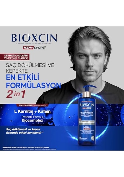 Sport Kepek Saç Dökülmesine Karşı Şampuan L-carnitine Kafein Biocomplex B11 500 Ml Tüm Saç Tipleri Için
