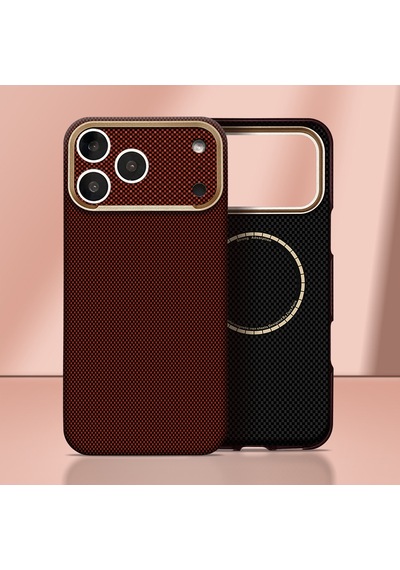 İphone 18 Pro Max Uyumlu Kılıf M-safe Şarj Özellikli Zore Paris Zerre Sert Pc Kapak Bordo