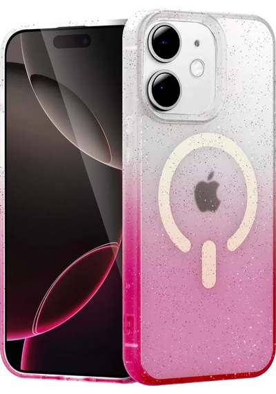 Newface Apple İphone 12 Pummel Shiny Magsafe Kapak - Pembe