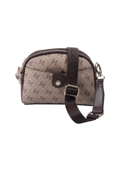 Silver Polo Sp1144 Kadın Çapraz Çanta Monogram Koyu Bej-kahve