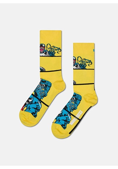 Happy Socks Çok Renkli Erkek Desenli Çorap Marvel Spider-man 3-pack Socks Gif Pudra