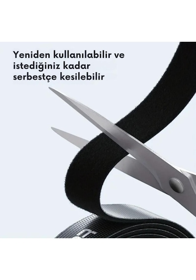 Coofbe 5 Renk 25 Metre Cırt Cırt Bantlı Kablo Sarıcı Düzenleyici Organizatör Kablo Düzenleme