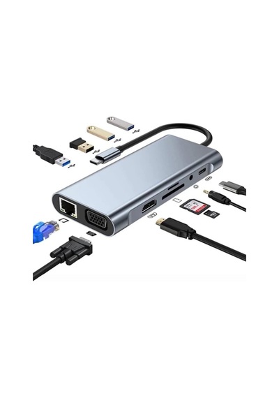 Büro Ev Ofis Cihazları İçin Usbc-11hub Gigabit Hdtv Çevirici