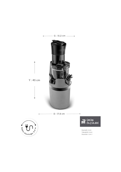 Karaca Slow Juicer Yavaş Sıkım Katı Meyve Sıkacağı