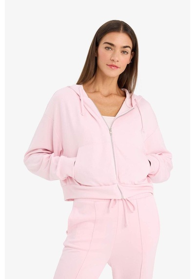 Defacto Loose Fıt Kapüşonlu Modal Hırka G2204ax26sppn74 Pembe-pn74