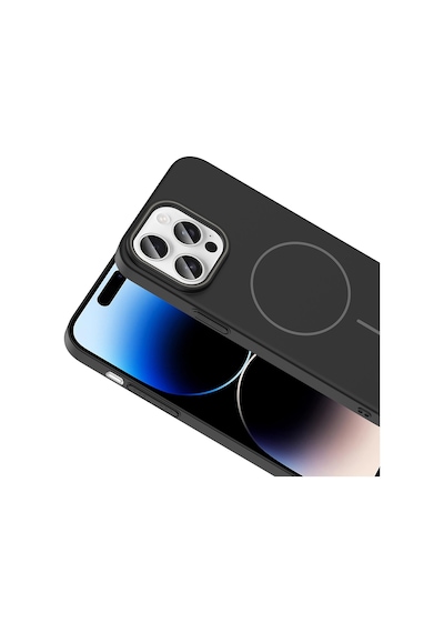 Apple Uyumlu iPhone 14 Pro Max Uyumlu Kılıf Magsafe Şarj Özellikli Zore Ruby Silikon Kapak - Lacivert Lacivert -